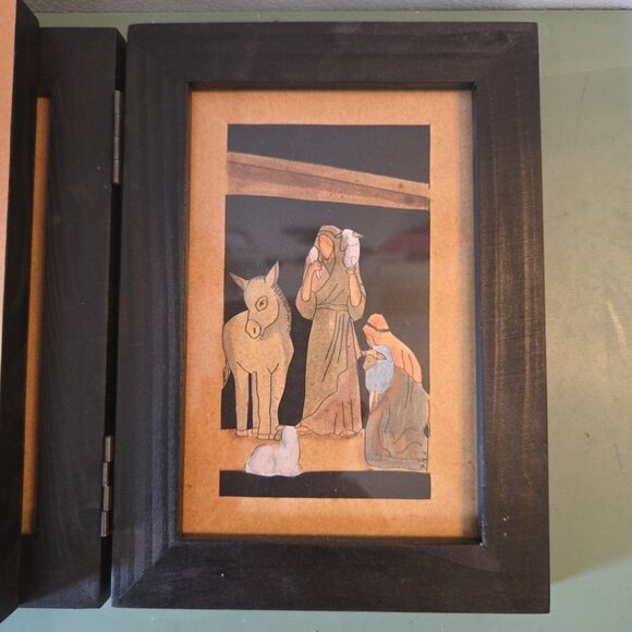 PJ Rankin Hults Wise Men Still Seek Him Framed Triptych Scherenschnitte Signed - Picture 6 of 12